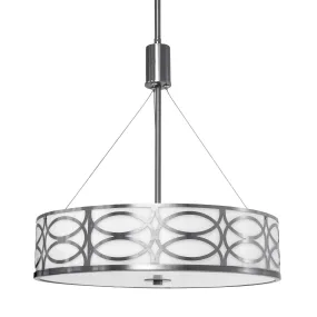 3-Light Metal and Glass Diffuser Drum Chandelier