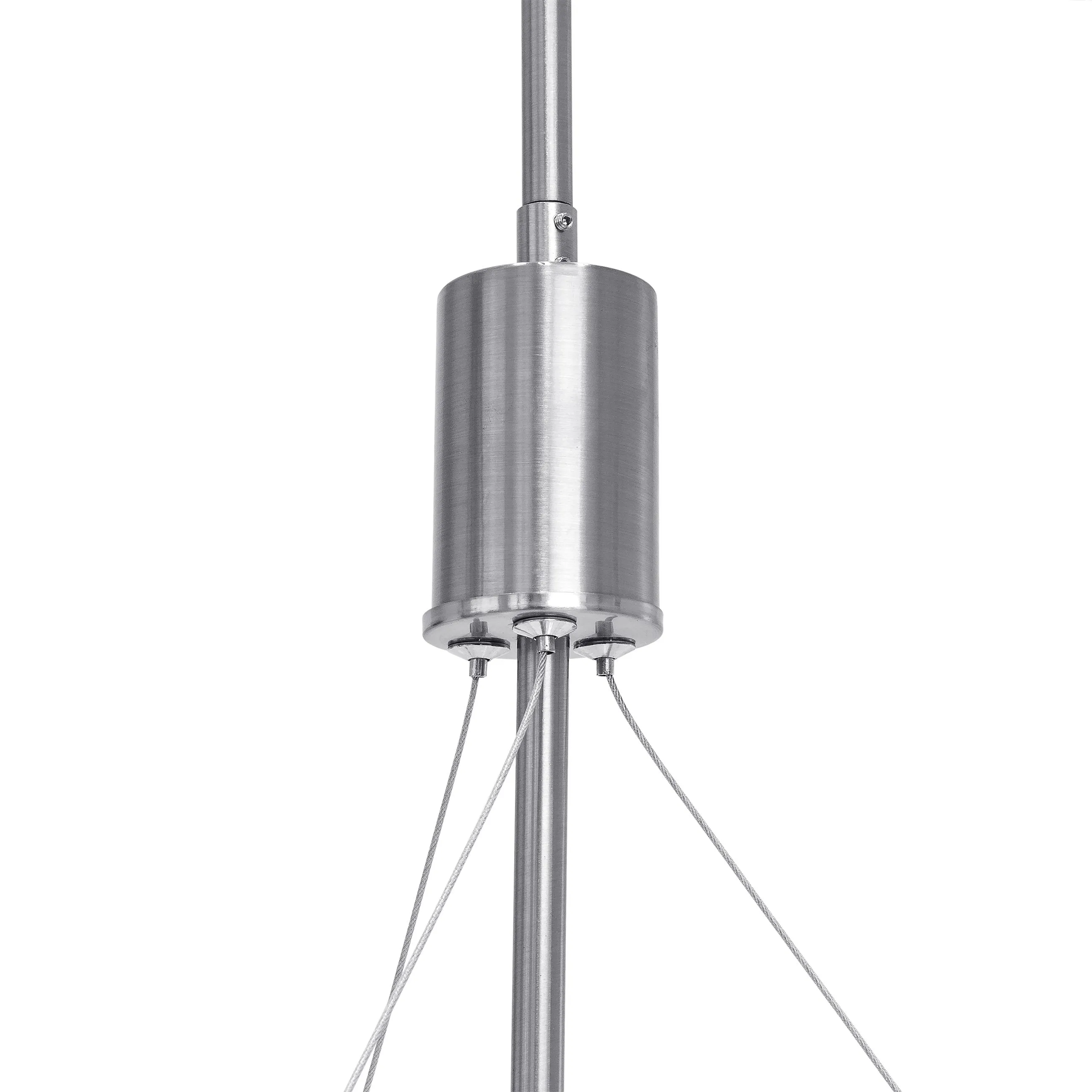 3-Light Metal and Glass Diffuser Drum Chandelier