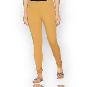 Beige Cotton and Lycra Blend Chudidar Leggings