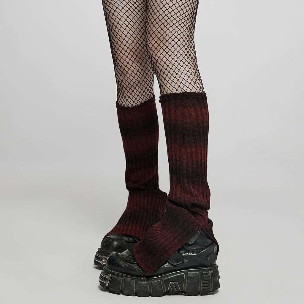 Black and Red Grunge Leg Warmers
