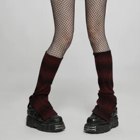 Black and Red Grunge Leg Warmers