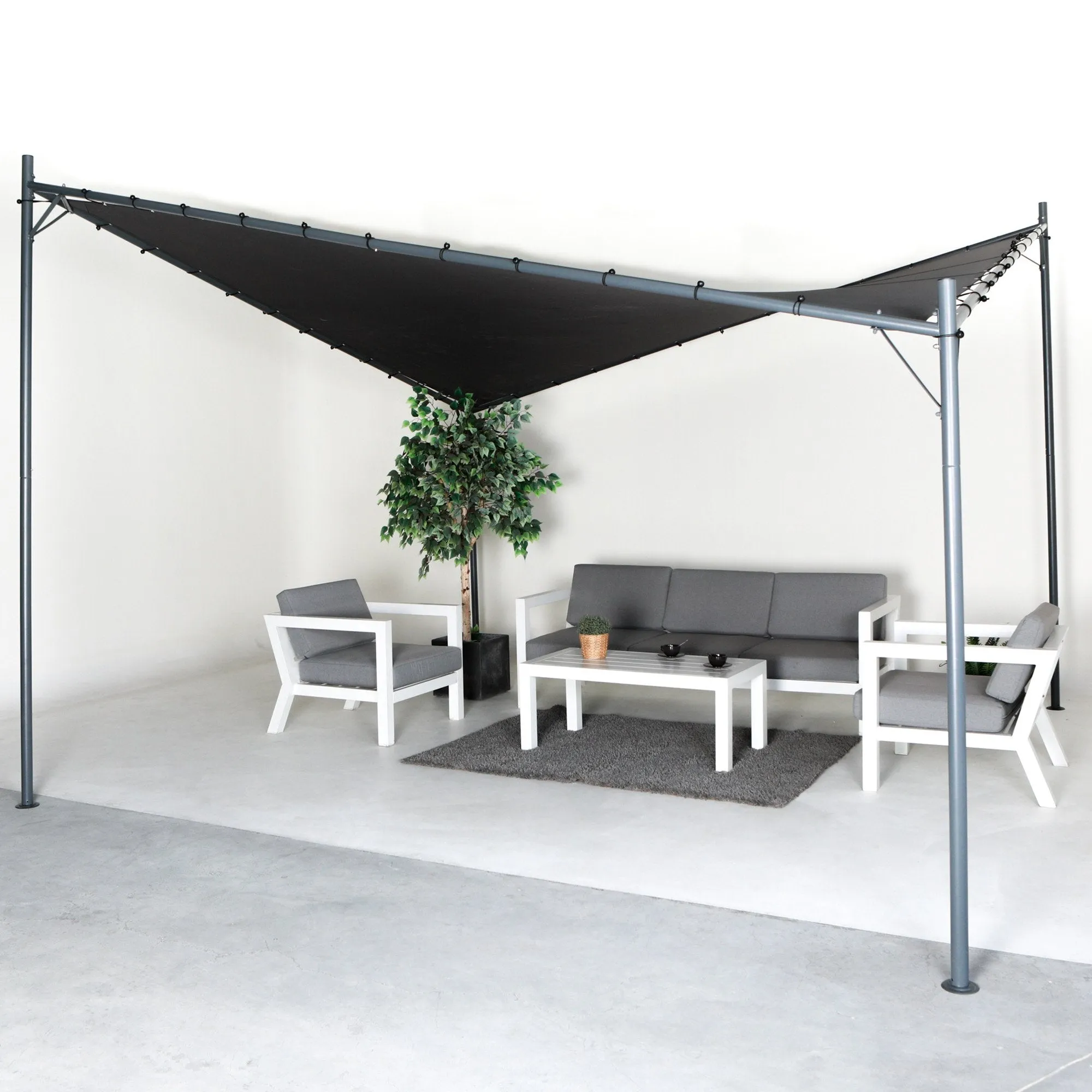 Butterfly Design 3x3m Steel Gazebo, UPF 50 , Charcoal