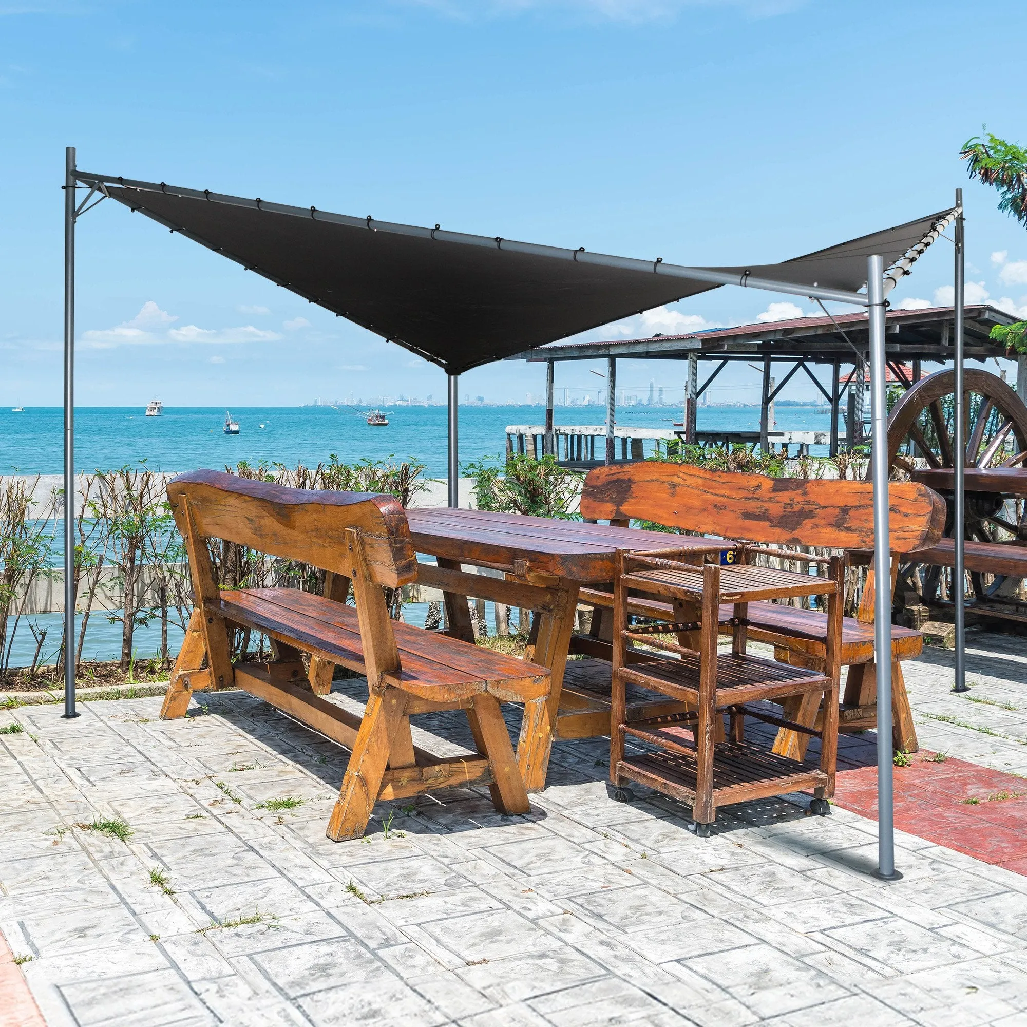 Butterfly Design 3x3m Steel Gazebo, UPF 50 , Charcoal