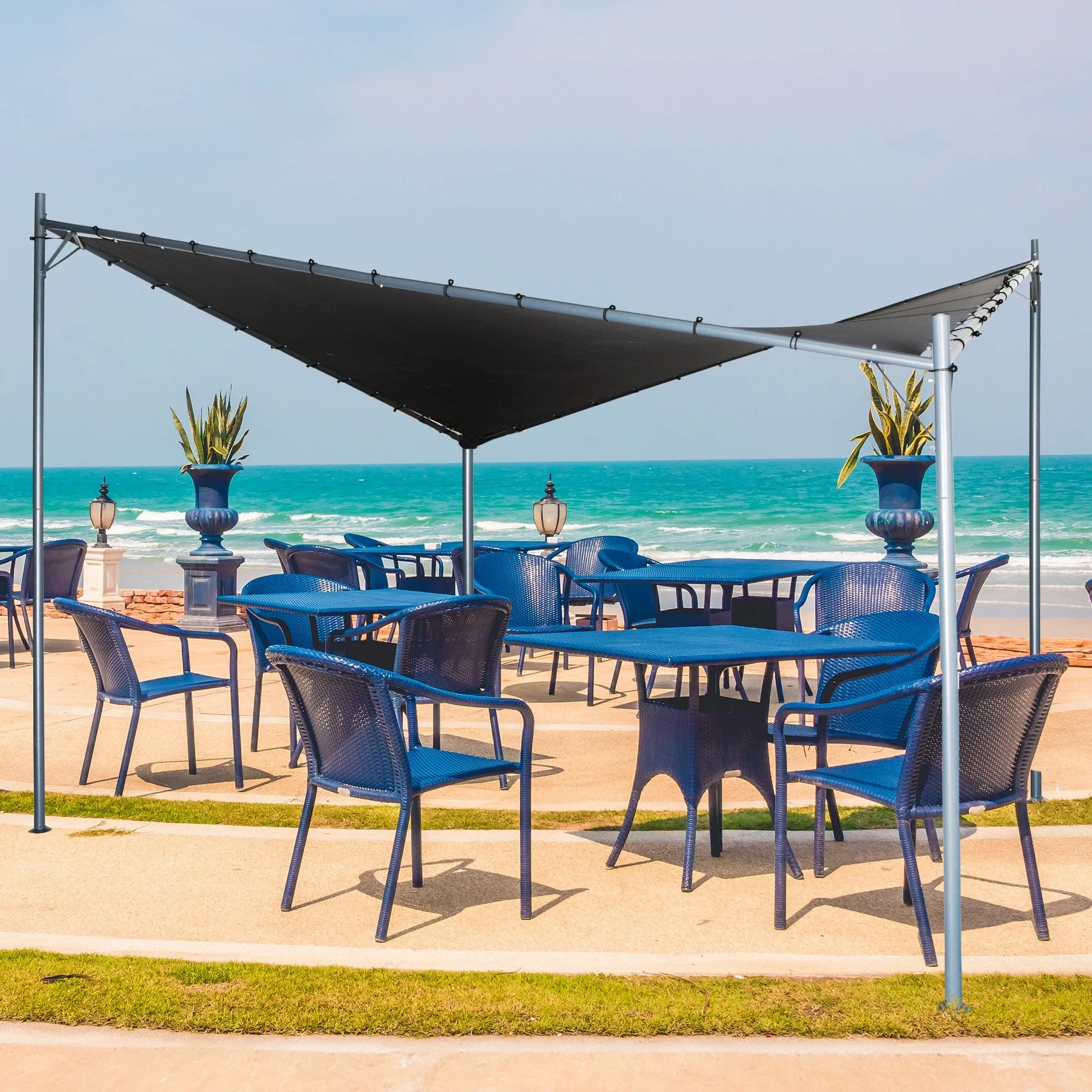 Butterfly Design 3x3m Steel Gazebo, UPF 50 , Charcoal