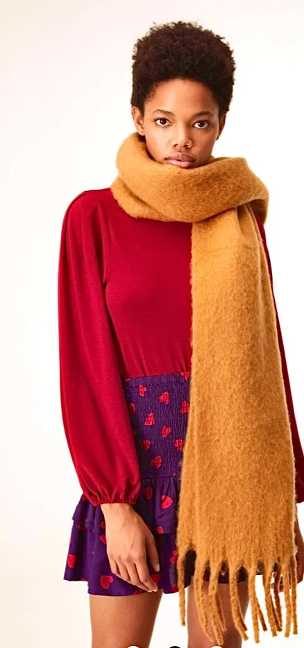 CF Giant Yellow Knit Scarf