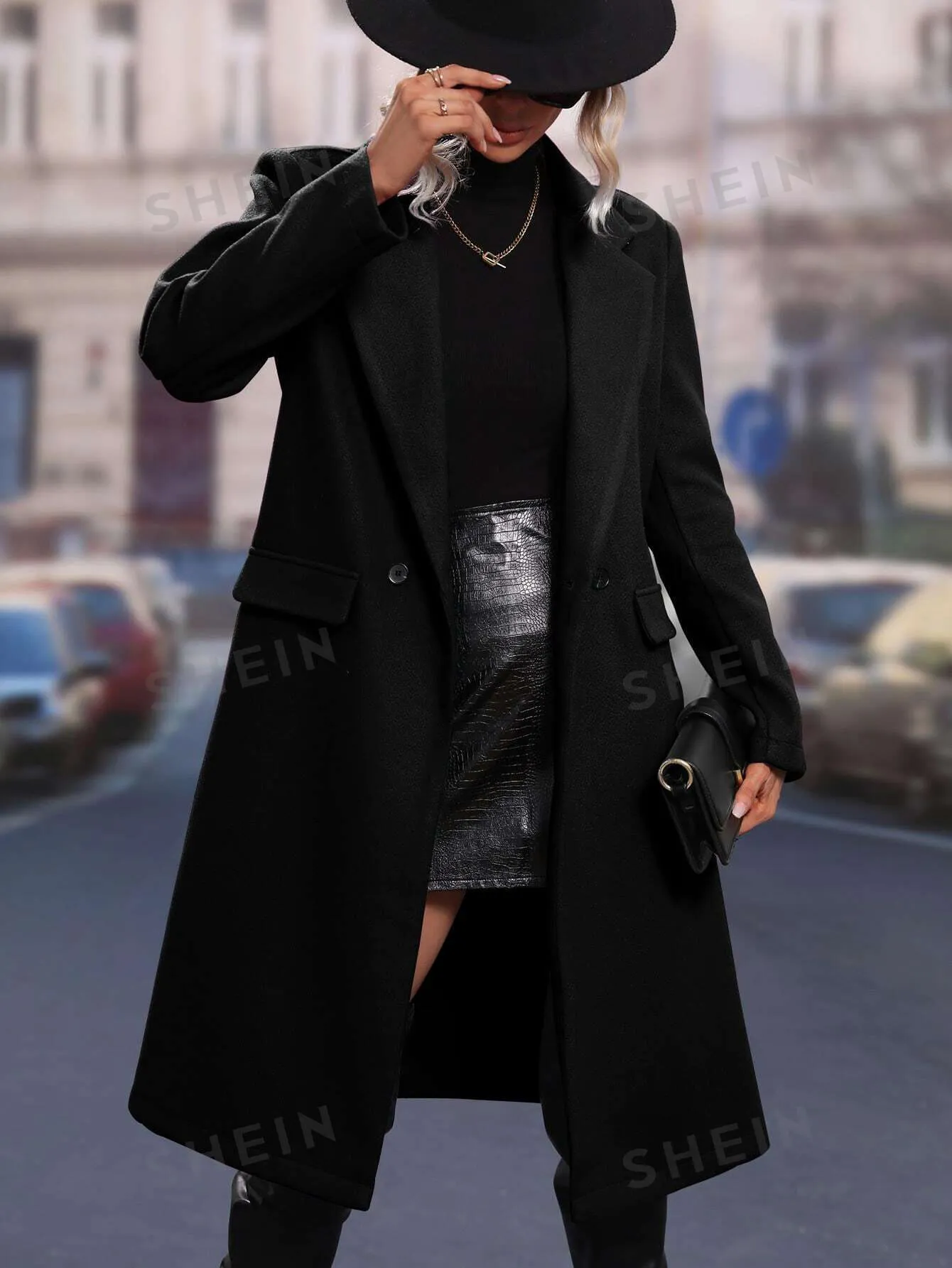 Clasi Lapel Neck Double Breasted Overcoat