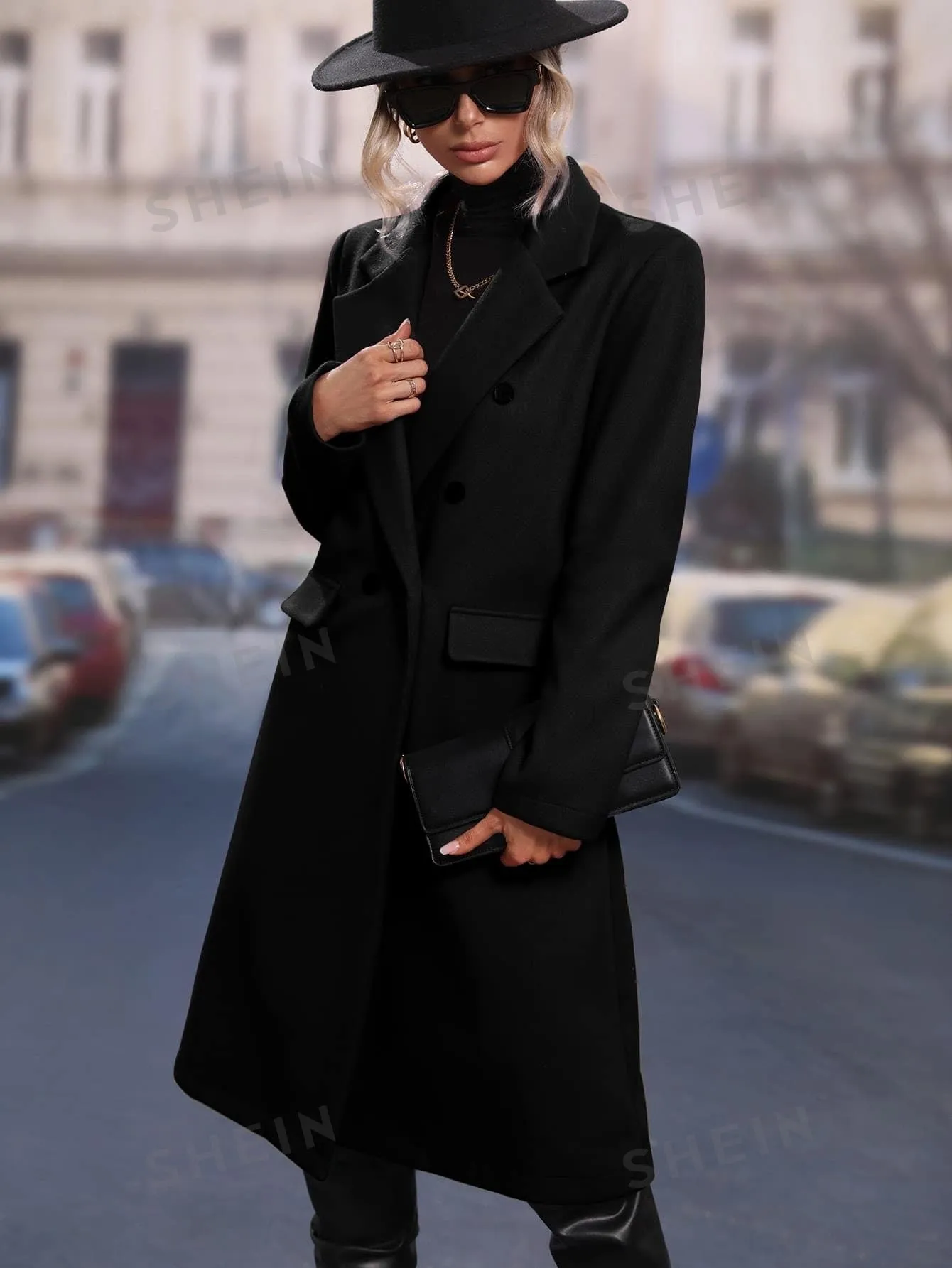 Clasi Lapel Neck Double Breasted Overcoat