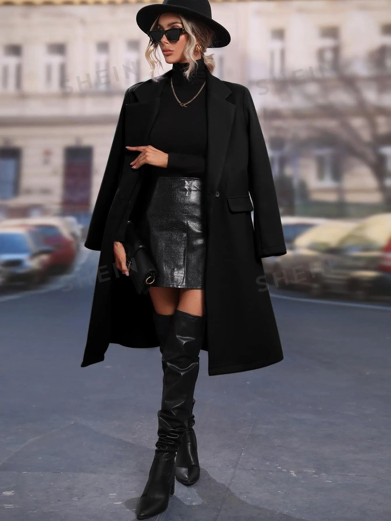 Clasi Lapel Neck Double Breasted Overcoat