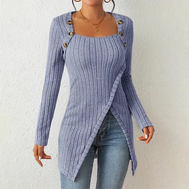 Claudia - Asymmetrical ribbed cardigan