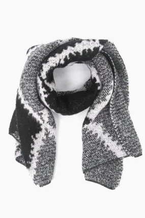 Dove Heavyweight Scarf - Grey/Black, Crosshatch