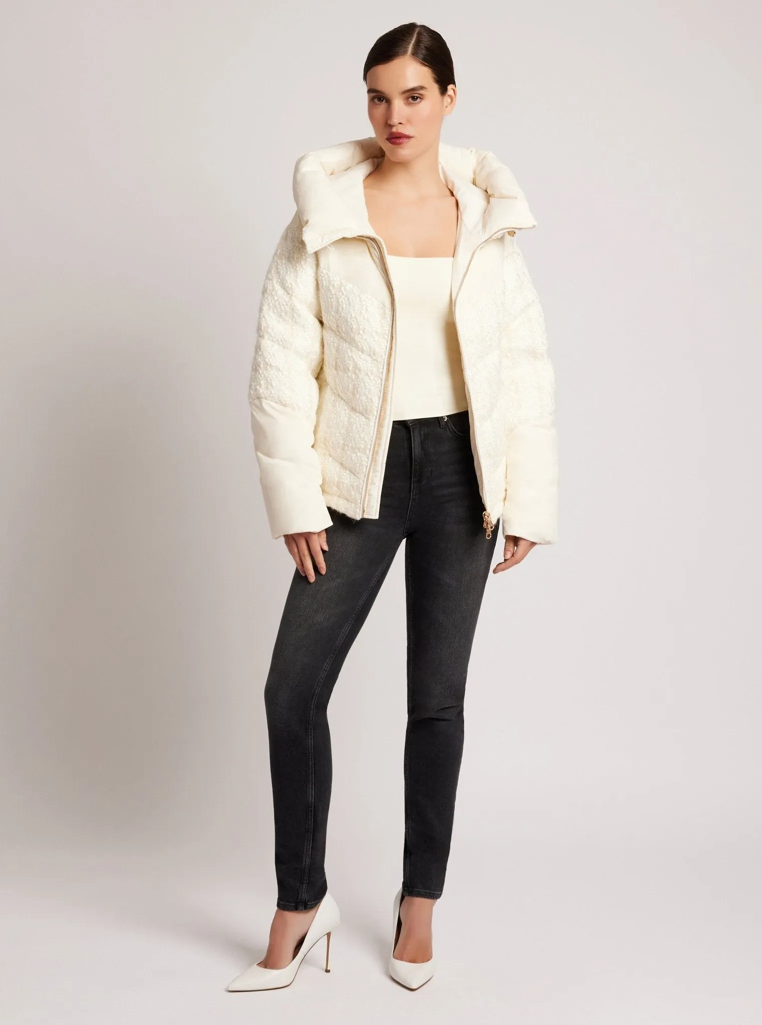 Irina Boucle Puffer Gold Trims Down Filled FINAL SALE