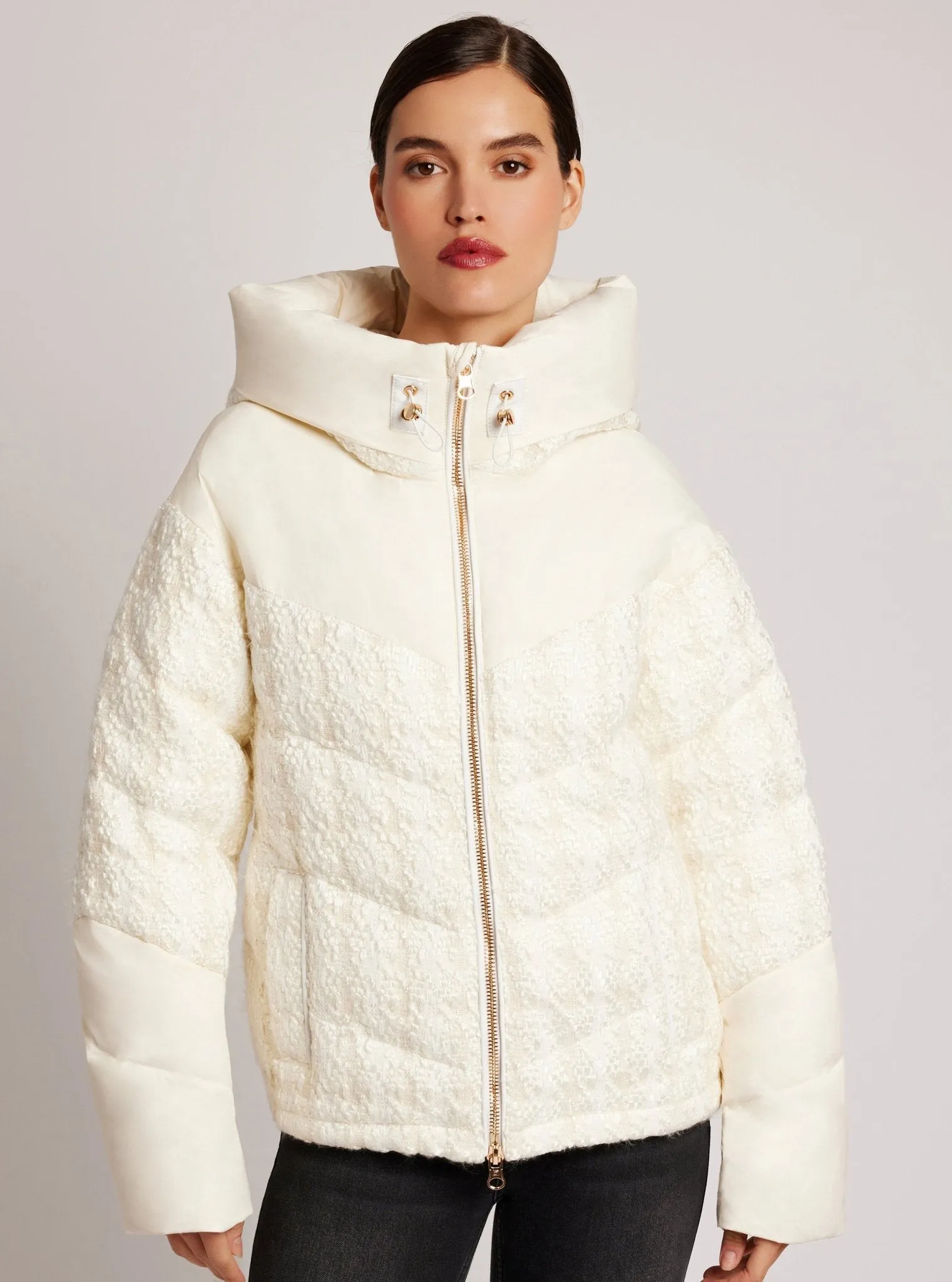 Irina Boucle Puffer Gold Trims Down Filled FINAL SALE