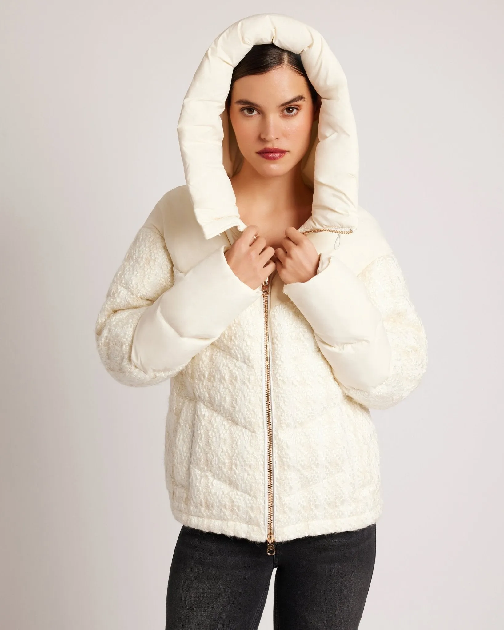 Irina Boucle Puffer Gold Trims Down Filled FINAL SALE