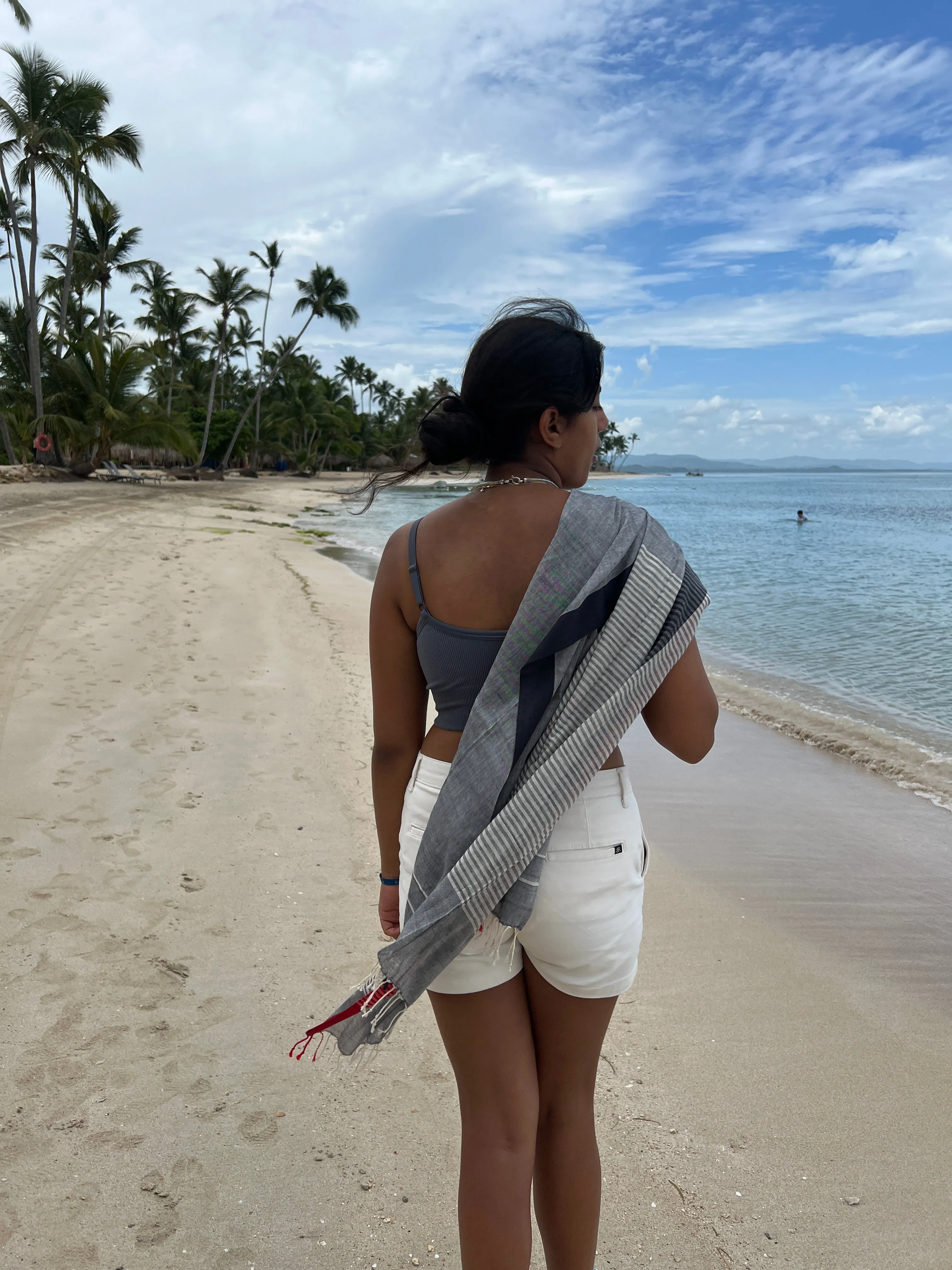 Organic Cotton Handwoven Stole - Stormy Weather
